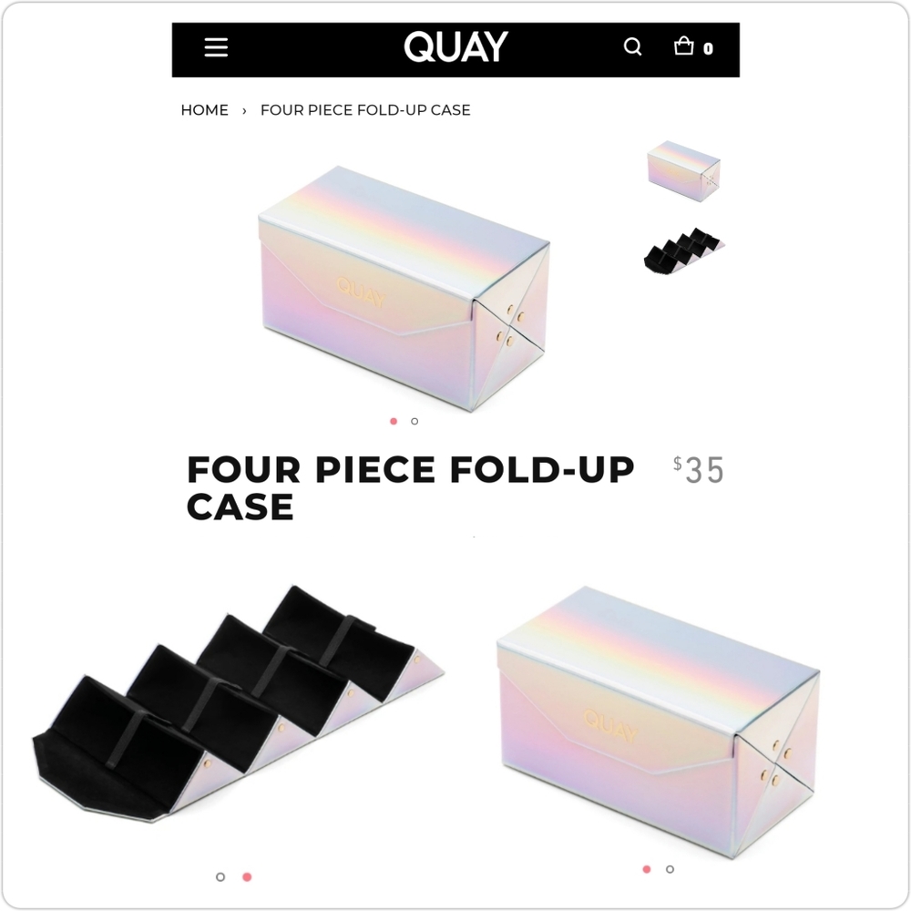 QUAY sunglasses case holds 4 pairs